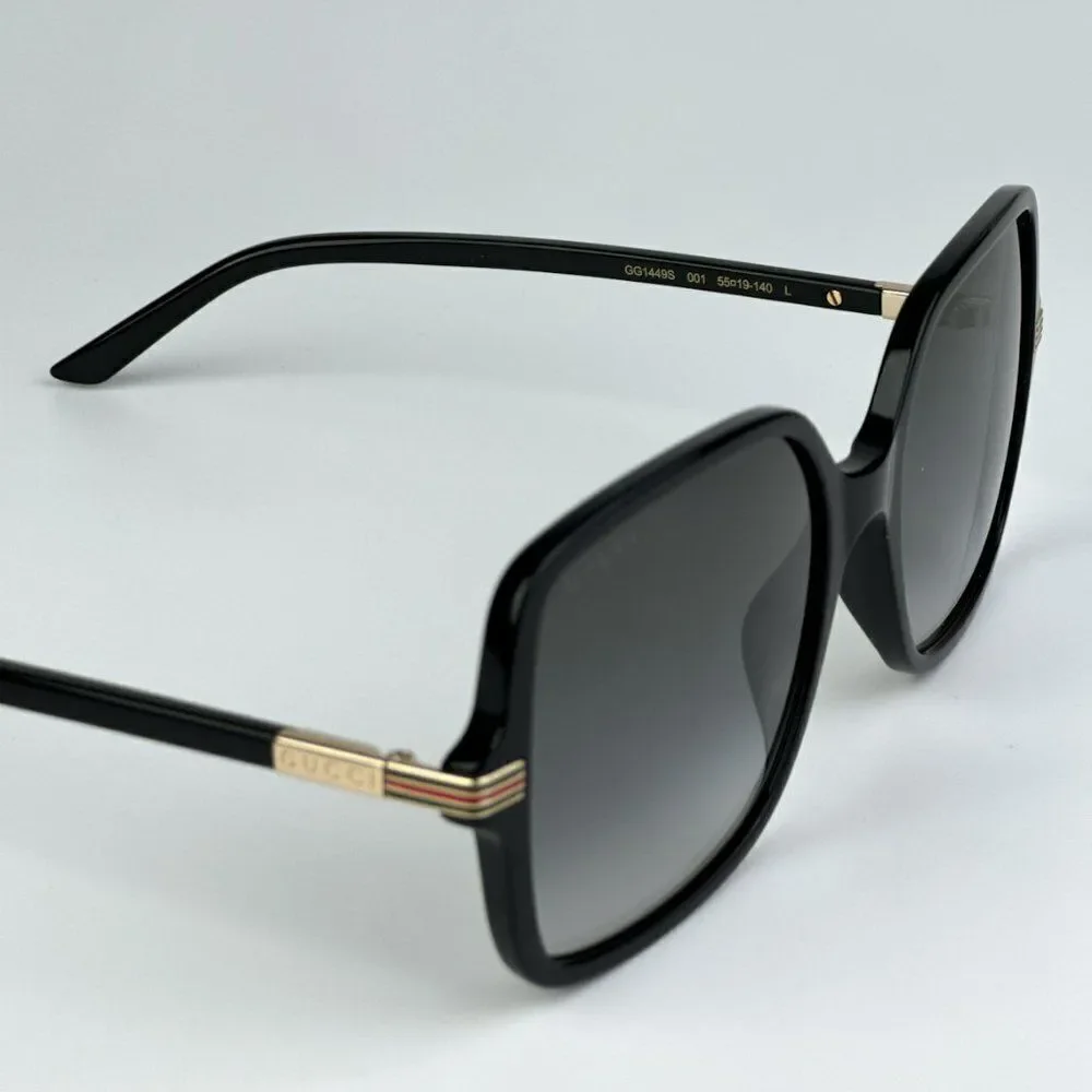 NEW Gucci GG1449S 001 Black Grey Women Square Sunglasses GG 1449S - Picture 8 of 11